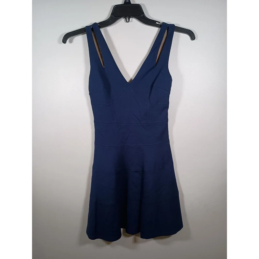 NWT Ali and Jay Navy Blue Lace Sleeveless Cutout Skater Flare Dress Size XS